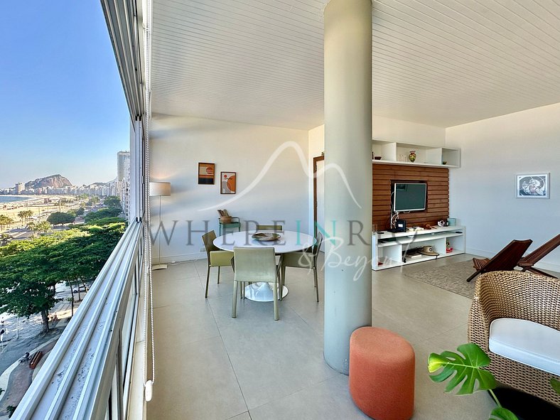 Hermoso apartamento con vista al mar en Leme