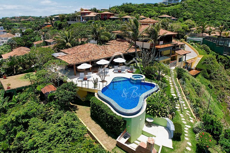 Villa con vista al mar y piscina infinita en Búzios para la