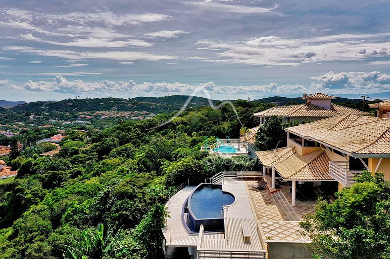 Villa para alquilar con piscina y estupenda vista en Buzios